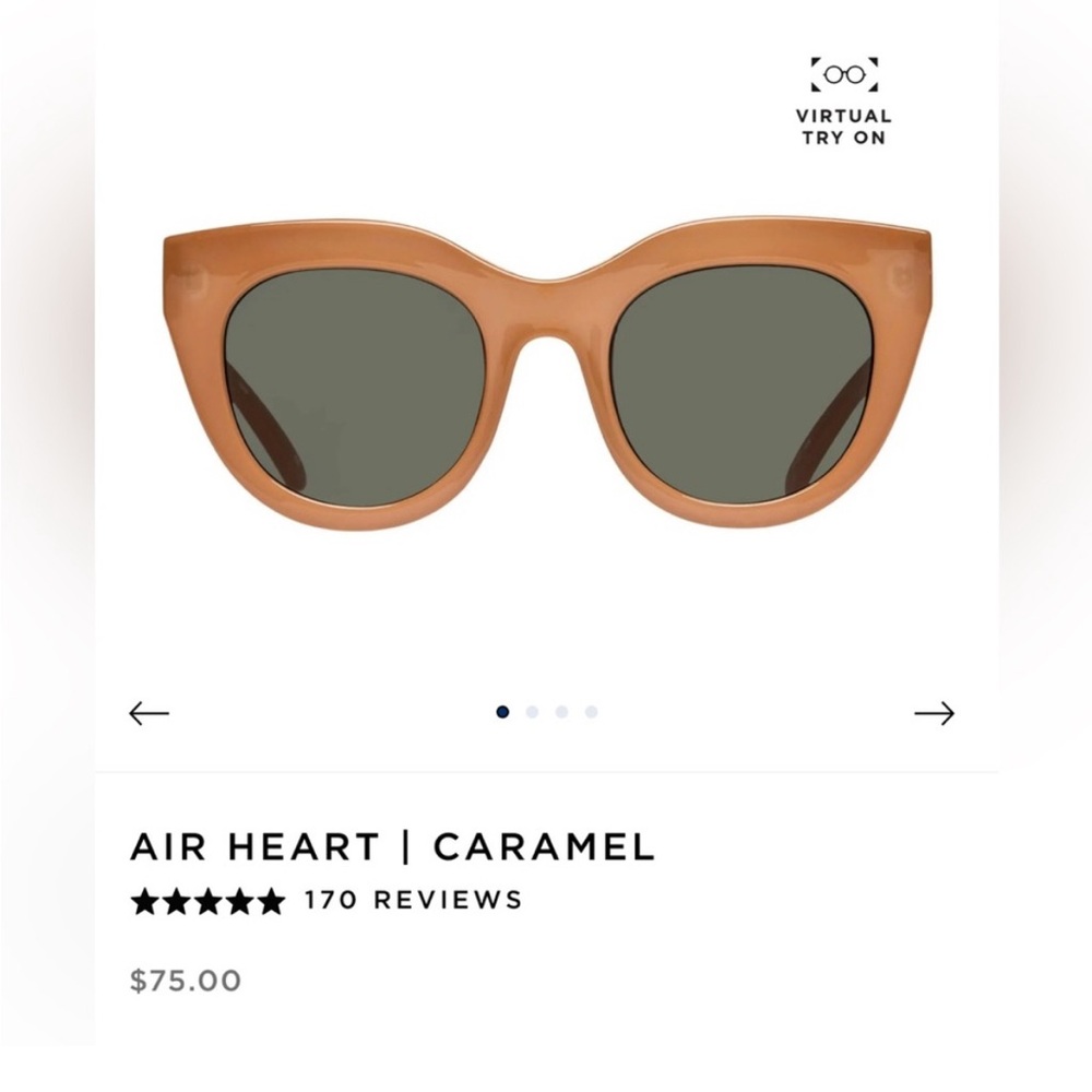 Le Specs Air Heart Sunglasses in Caramel